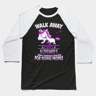 funny Alzheimer's grumpy unicorn warrior Baseball T-Shirt